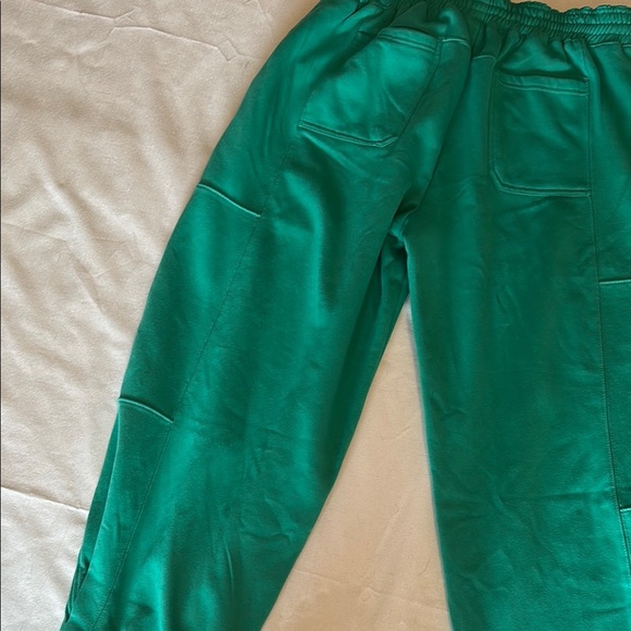 Anthropologie Green Track Joggers with Elastic Waistband - Picture 9 of 10